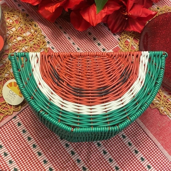 NWT C&C California Red and Green Decorative Watermelon Slice Utensil Caddy - Picture 4 of 6
